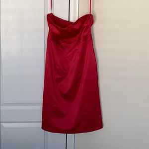 The Limited red satin midi dress